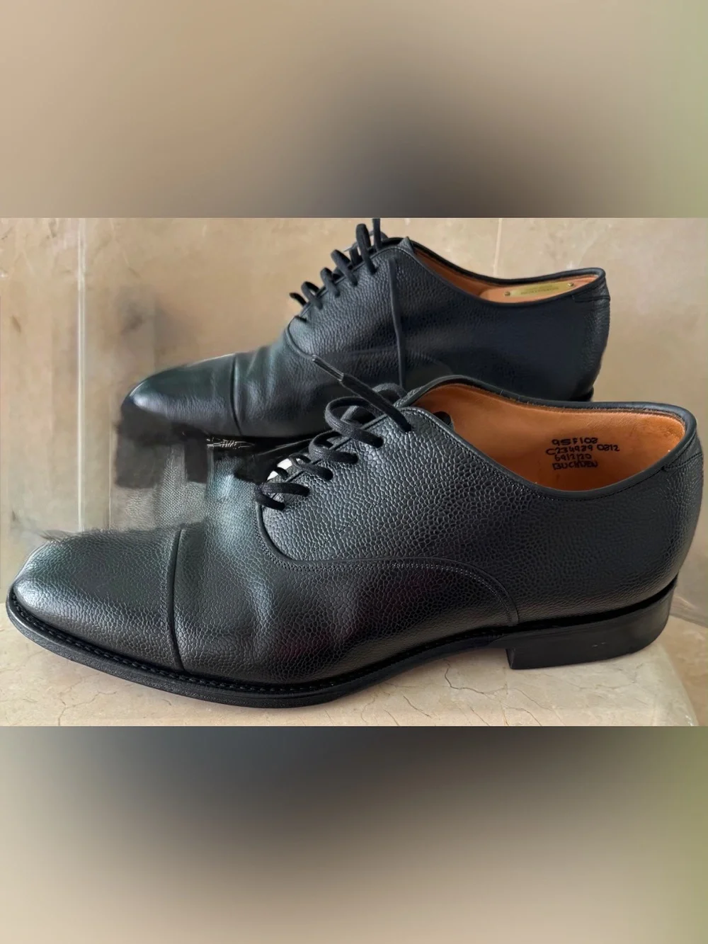 Church’s Buckden Black Pebble Grain Leather Oxford Shoes (UK 9.5 F / US 10.5)